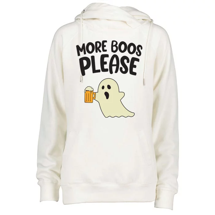 More Boos Please Cute Funny Halloween Ghost Party Womens Funnel Neck Pullover Hood