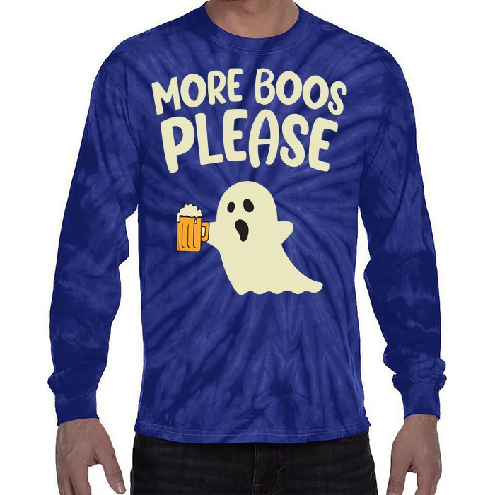 More Boos Please Cute Funny Halloween Ghost Party Tie-Dye Long Sleeve Shirt