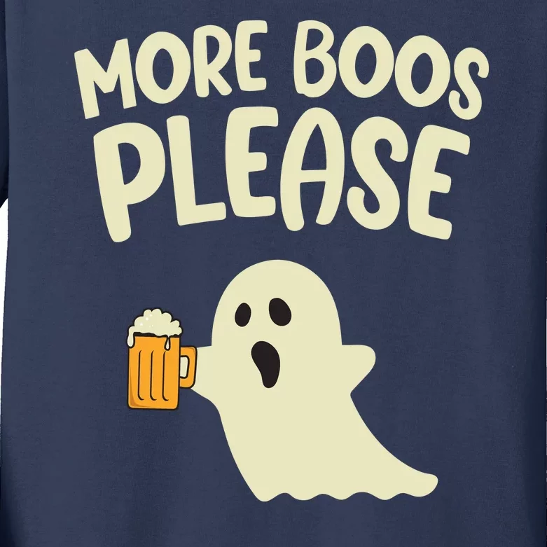 More Boos Please Cute Funny Halloween Ghost Party Kids Long Sleeve Shirt