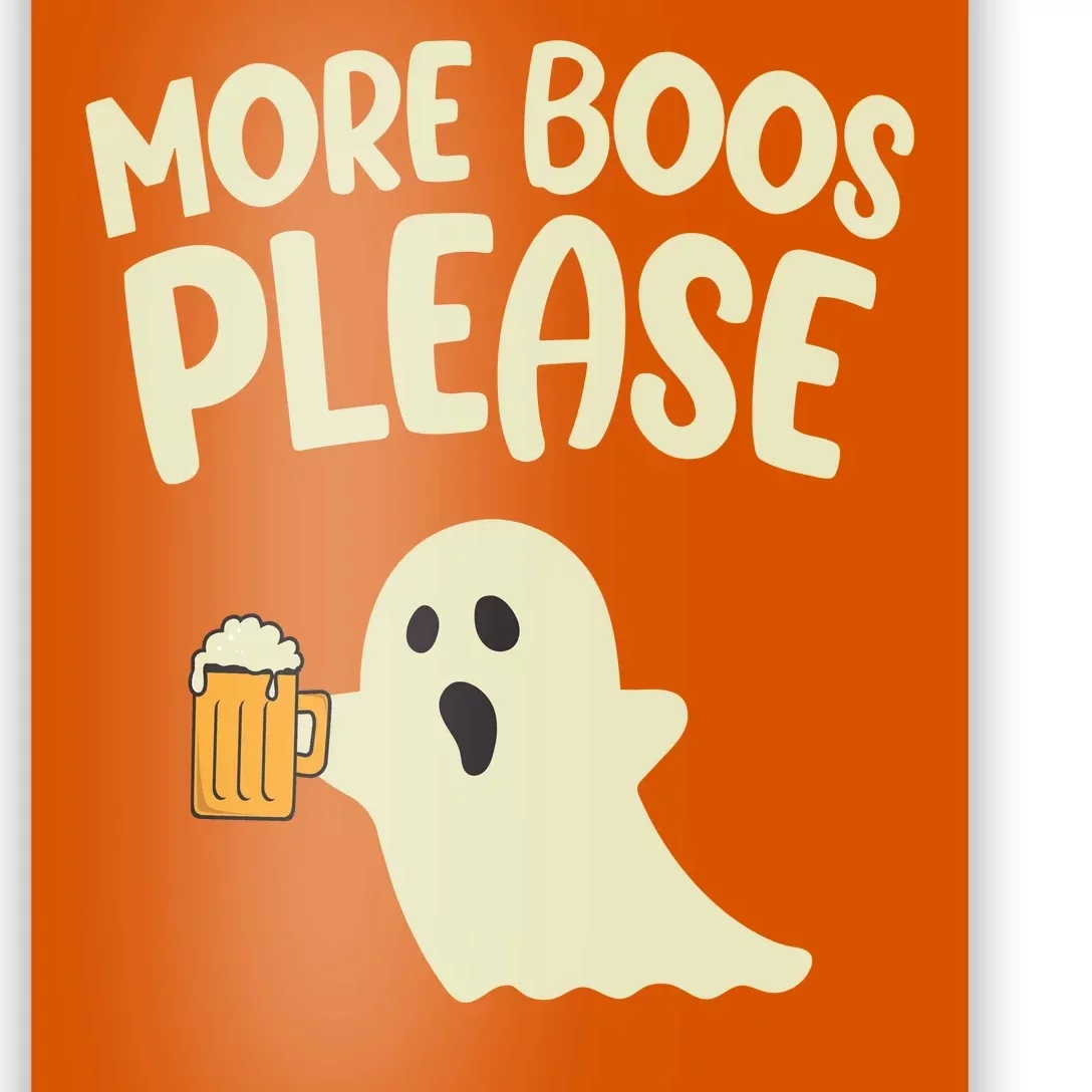 More Boos Please Cute Funny Halloween Ghost Party Poster