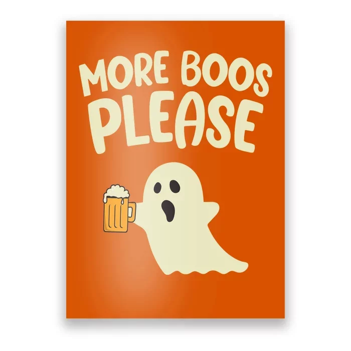 More Boos Please Cute Funny Halloween Ghost Party Poster