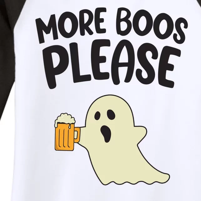 More Boos Please Cute Funny Halloween Ghost Party Women's Tri-Blend 3/4-Sleeve Raglan Shirt