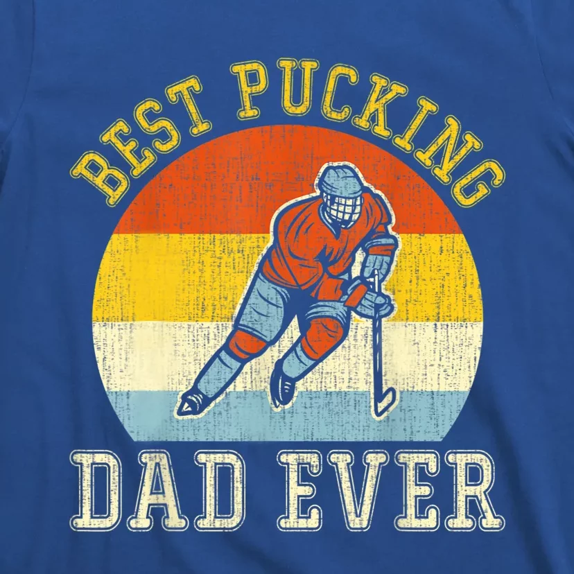 Mens Best Pucking DAD Retro Father's Day Gift For Hockey Dad T-Shirt