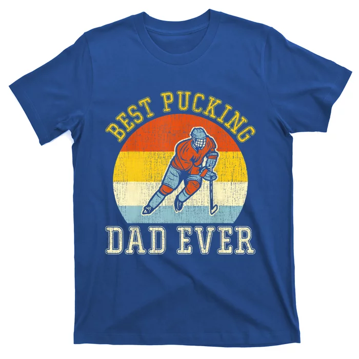 Mens Best Pucking DAD Retro Father's Day Gift For Hockey Dad T-Shirt