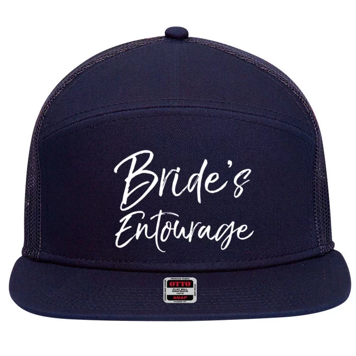 Matching Bachelorette Party Bridesmaids Bride's Entourage Gift 7 Panel Mesh Trucker Snapback Hat