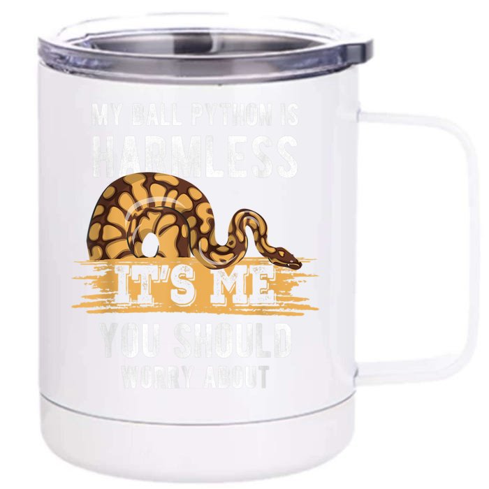 My Ball Python Is Harmless Tee | Snake Lover Front & Back 12oz Stainless Steel Tumbler Cup