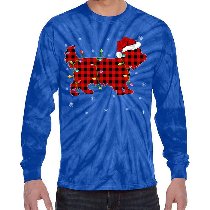 Matching Buffalo Plaid Yorkshire Terrier Dog Christmas Great Gift Tie-Dye Long Sleeve Shirt