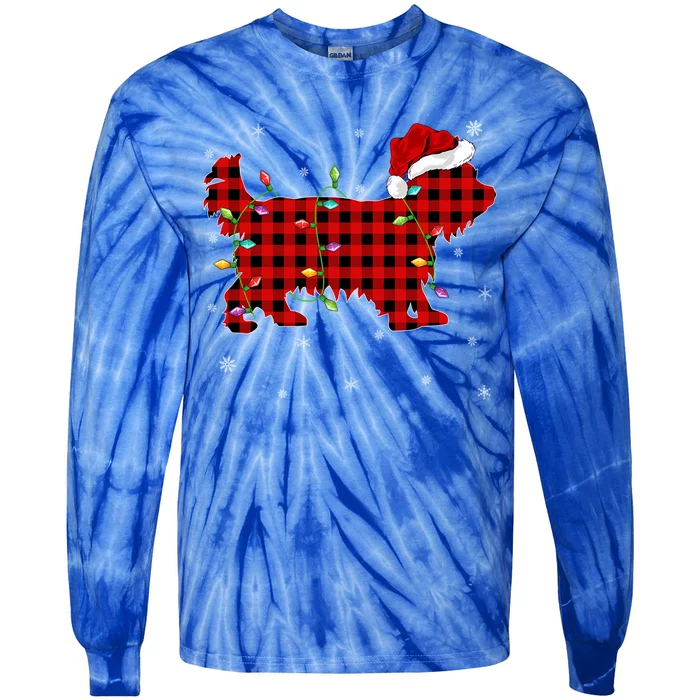 Matching Buffalo Plaid Yorkshire Terrier Dog Christmas Great Gift Tie-Dye Long Sleeve Shirt