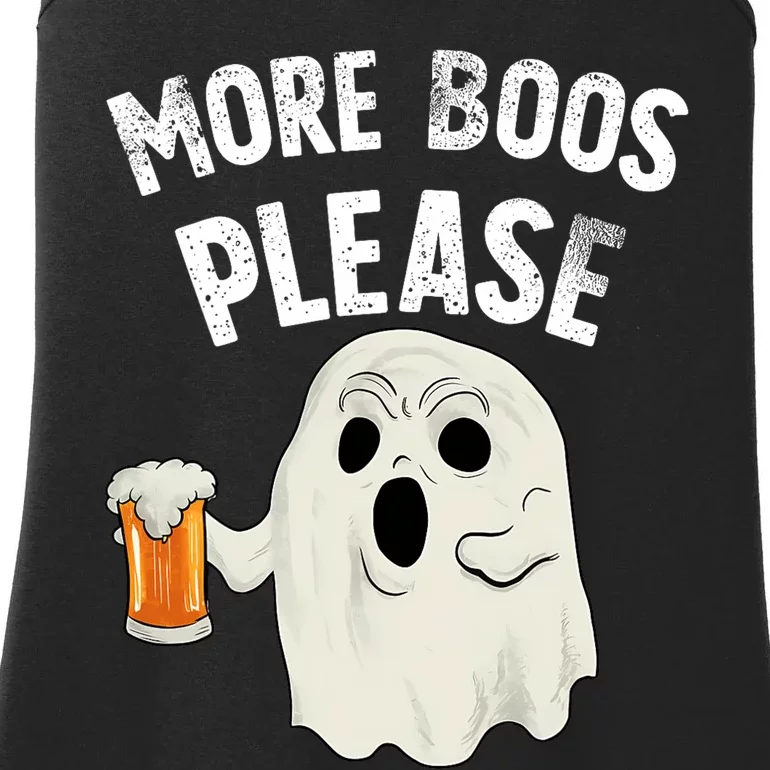 More Boos Please Ghost Beer Retro Halloween Drinking Ladies Essential Tank