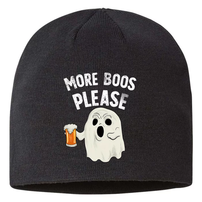 More Boos Please Ghost Beer Retro Halloween Drinking 8 1/2in Sustainable Knit Beanie