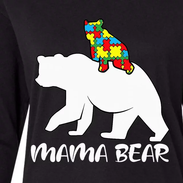 Mama Bear Proud Autistic Mom Love Cute autism Womens Cotton Relaxed Long Sleeve T-Shirt