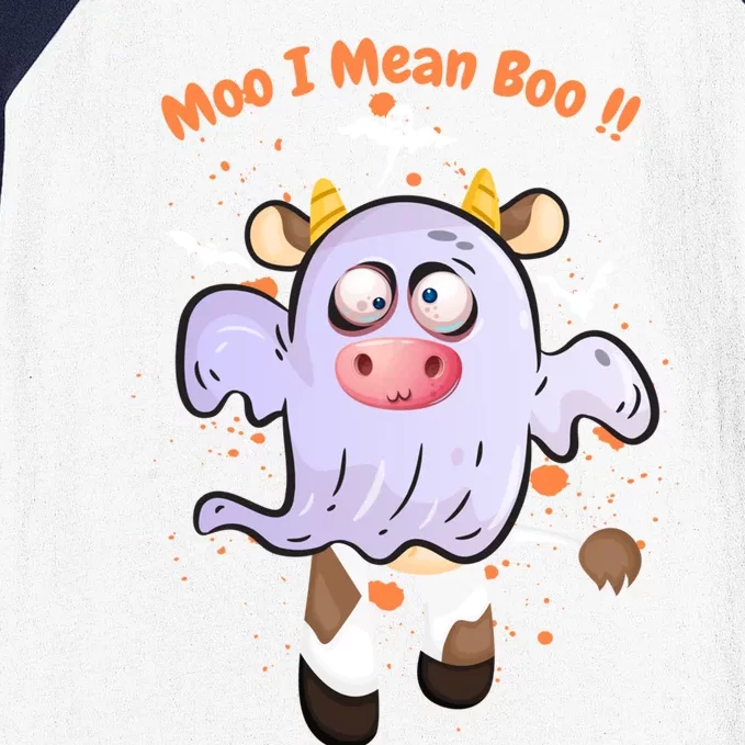 Mean Boo Pumpkin Halloween Ghost Cow Moo Cute Gift Baseball Sleeve Shirt