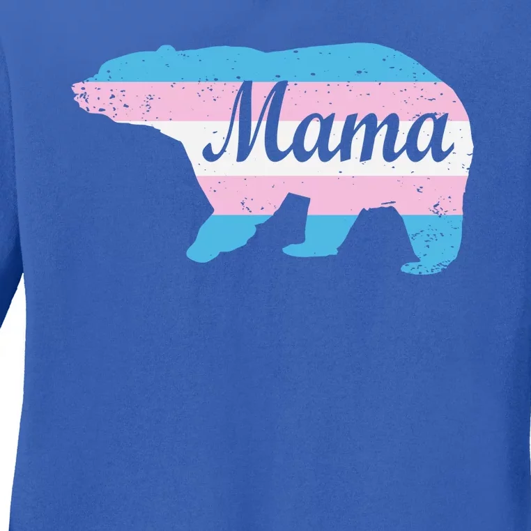 Mama Bear Pride Flag Ladies Long Sleeve Shirt