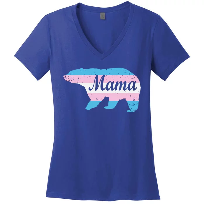 Mama Bear Pride Flag Women's V-Neck T-Shirt