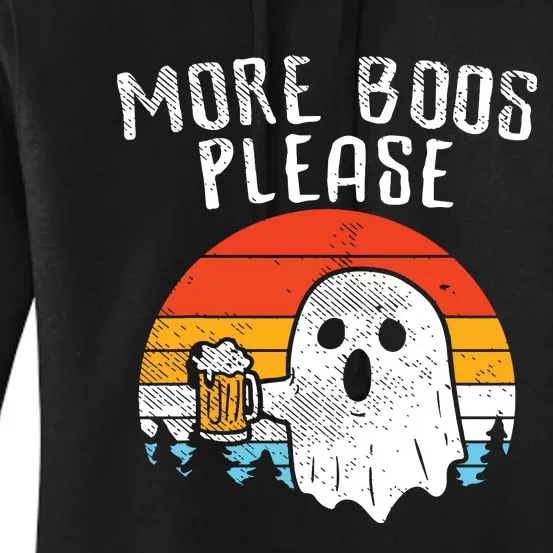 More Boos Please Ghost Beer Retro Halloween Drinking Women's Pullover Hoodie