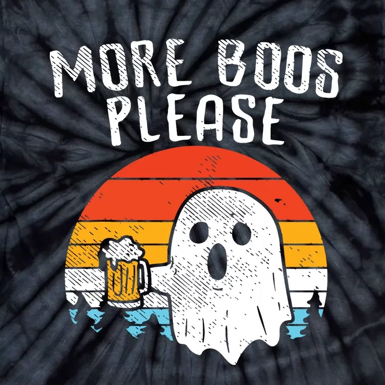 More Boos Please Ghost Beer Retro Halloween Drinking Tie-Dye T-Shirt