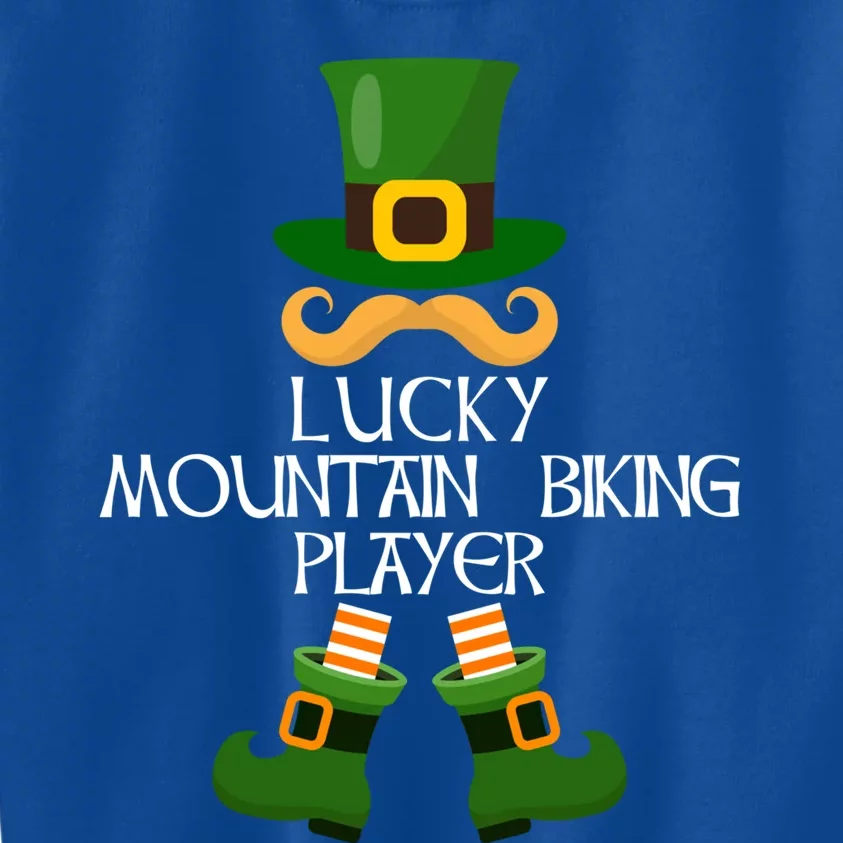 Mountain Biking Player Leprechaun Family St Patricks Day Cute Gift Kids Sweatshirt