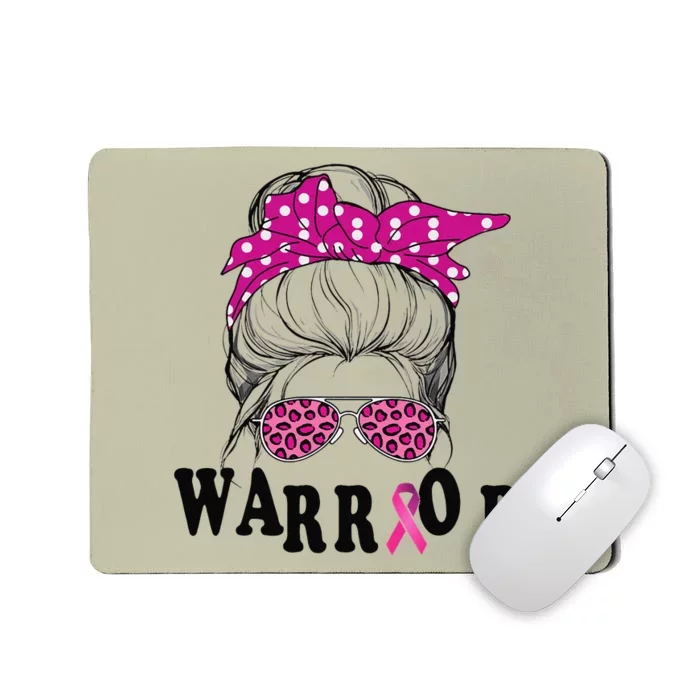 Messy Bun Pin.K Breast Cancer Awareness Women Warrior Mousepad