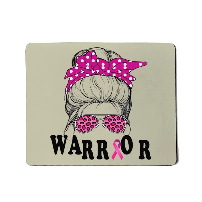 Messy Bun Pin.K Breast Cancer Awareness Women Warrior Mousepad