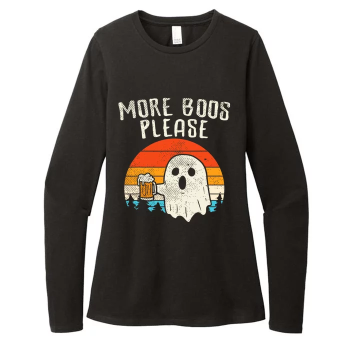 More Boos Please Ghost Beer Retro Halloween Drinking Womens CVC Long Sleeve Shirt