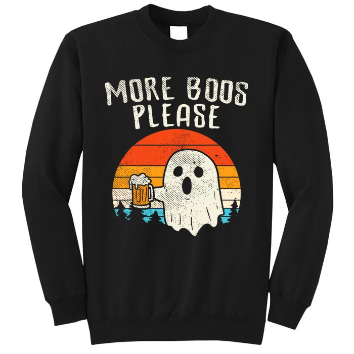 More Boos Please Ghost Beer Retro Halloween Drinking Tall Sweatshirt