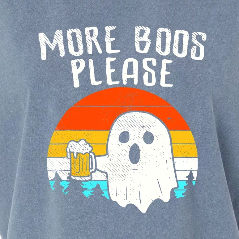 More Boos Please Ghost Beer Funny Halloween Beer Drinking Garment-Dyed Women's Muscle Tee