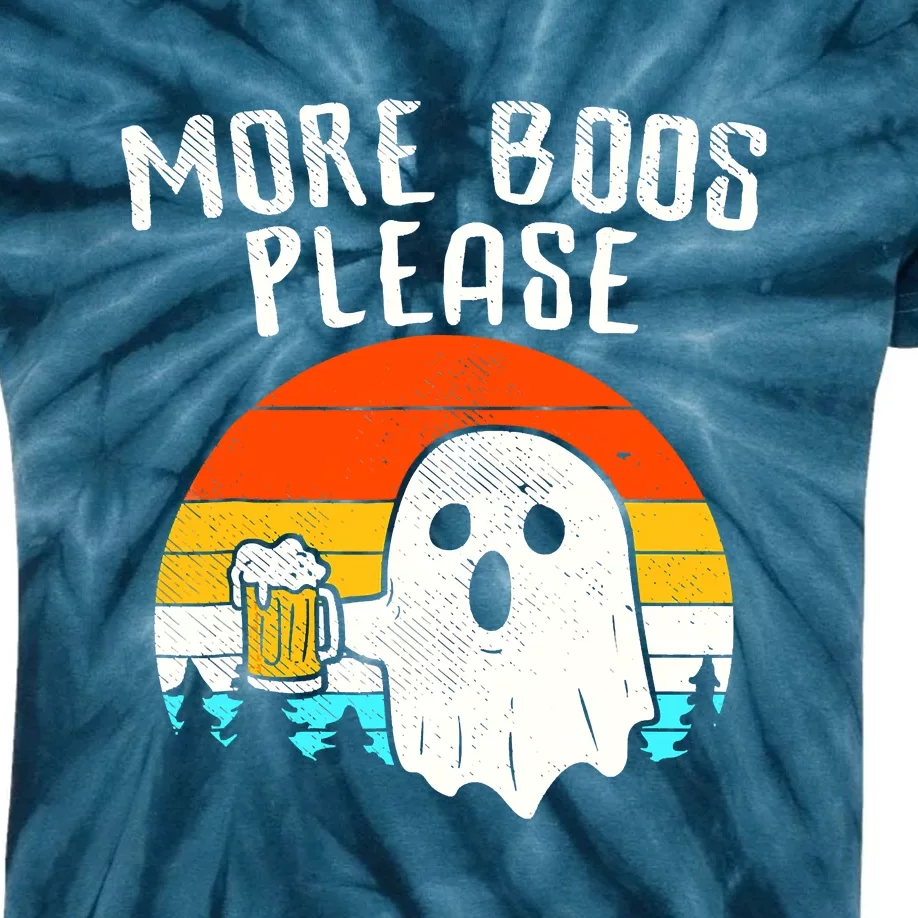 More Boos Please Ghost Beer Funny Halloween Beer Drinking Kids Tie-Dye T-Shirt