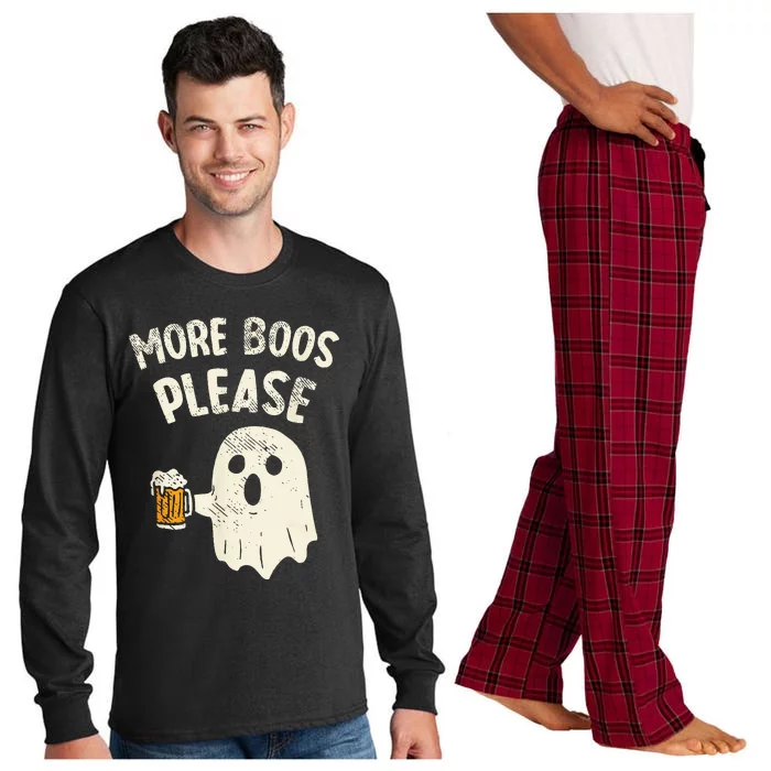 More Boos Please Ghost Beer Halloween Costume Long Sleeve Pajama Set