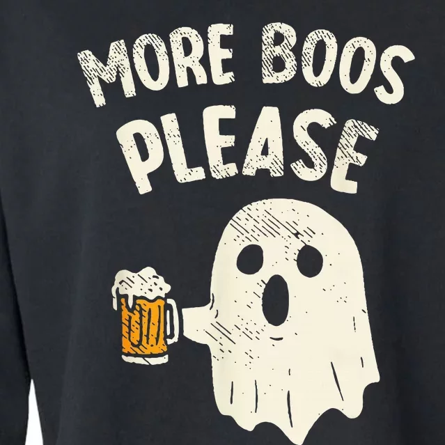 More Boos Please Ghost Beer Halloween Costume Cropped Pullover Crew