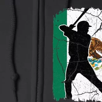 Mexican Baseball Player Mexico Flag Baseball Fans Full Zip Hoodie