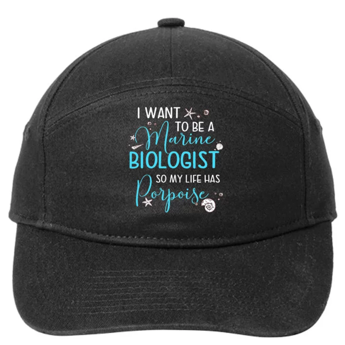 Marine Biologist Porpoise Marine Life Lover Gift Outfit 7-Panel Snapback Hat