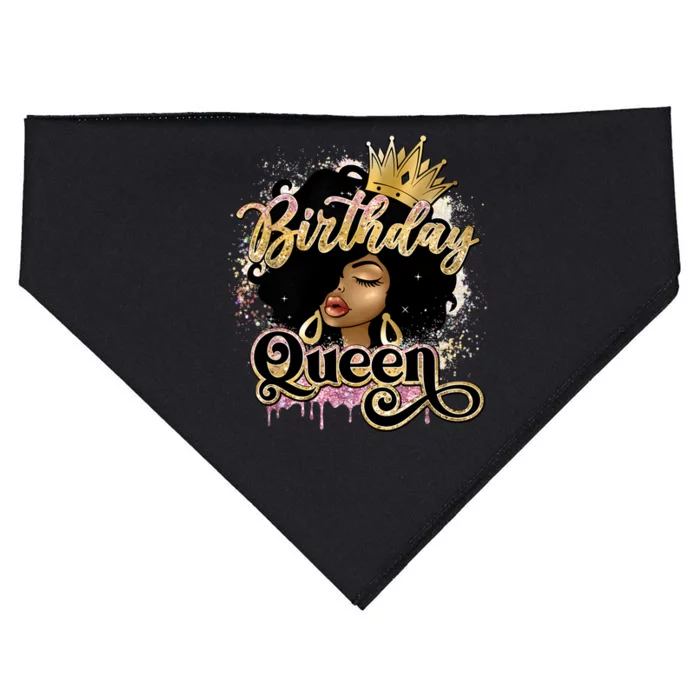 Melanin Birthday Queen African American Afro Girls Women USA-Made Doggie Bandana