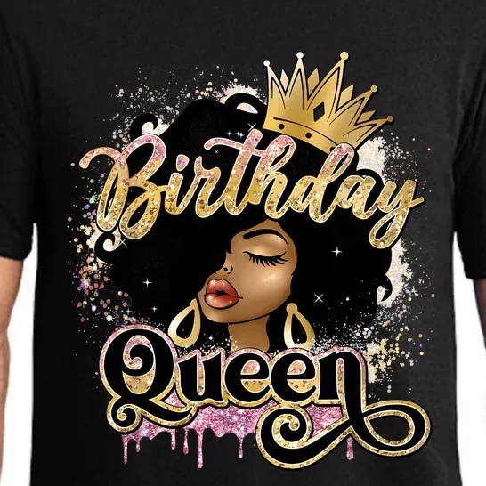 Melanin Birthday Queen African American Afro Girls Women Pajama Set