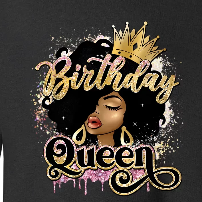 Melanin Birthday Queen African American Afro Girls Women Toddler Sweatshirt