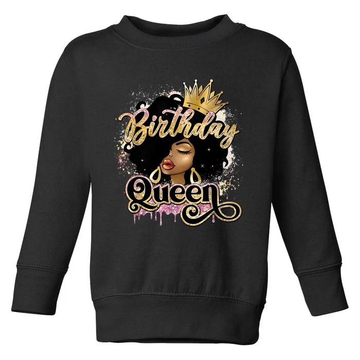 Melanin Birthday Queen African American Afro Girls Women Toddler Sweatshirt