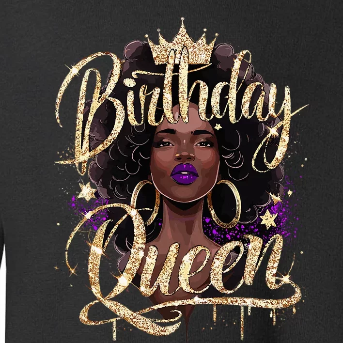 Melanin Birthday Queen African American Toddler Sweatshirt