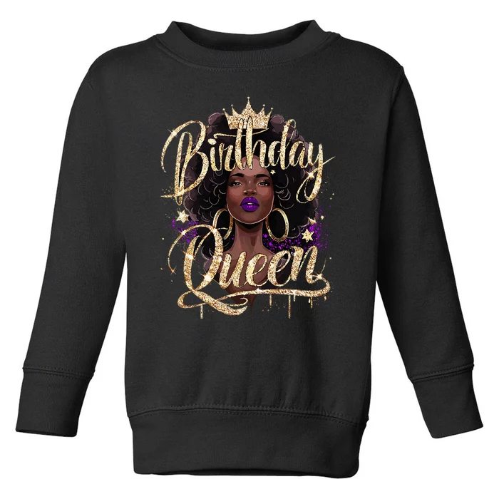 Melanin Birthday Queen African American Toddler Sweatshirt