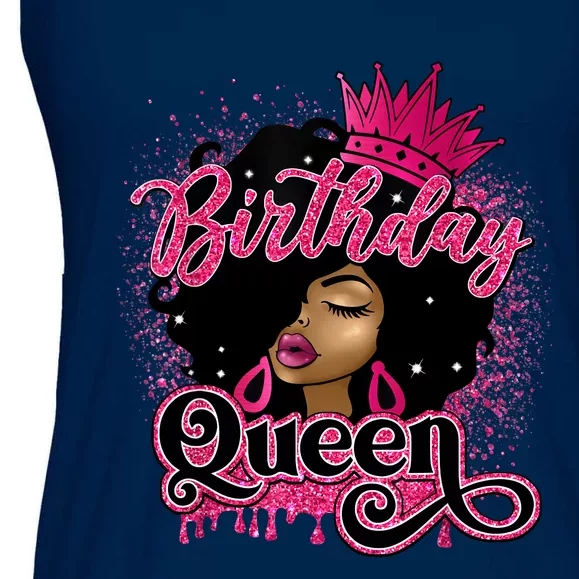 Melanin Birthday Queen African American Afro Girl Women Ladies Essential Flowy Tank