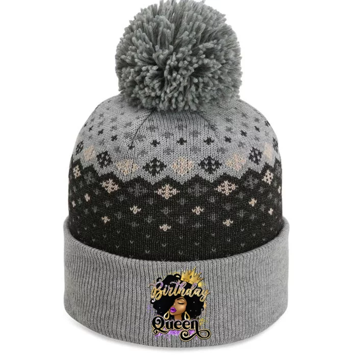 Melanin Birthday Queen African American Afro The Baniff Cuffed Pom Beanie