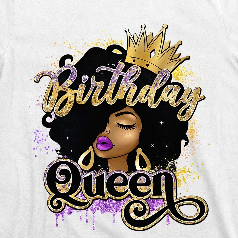 Melanin Birthday Queen African American Afro T-Shirt