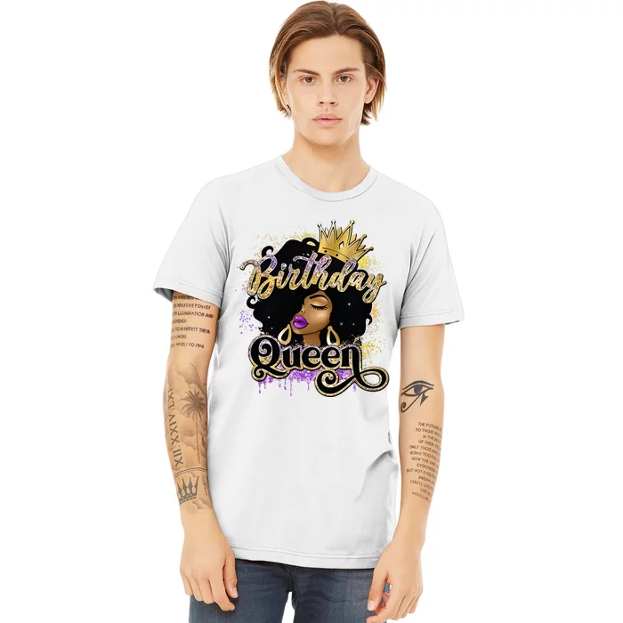 Melanin Birthday Queen African American Afro Premium T-Shirt