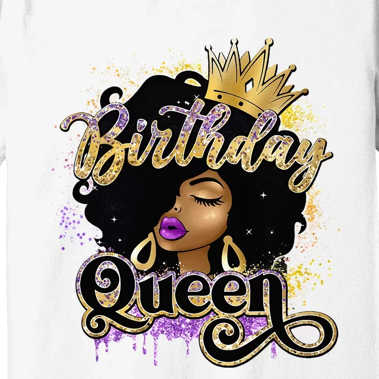 Melanin Birthday Queen African American Afro Premium T-Shirt