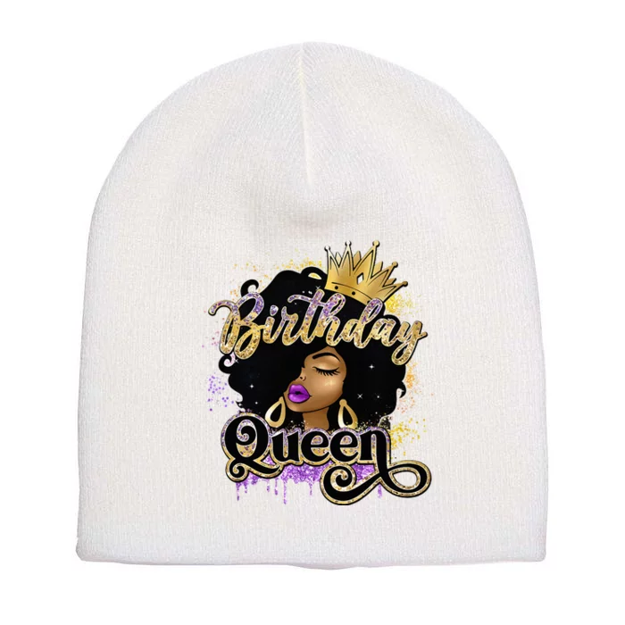 Melanin Birthday Queen African American Afro Short Acrylic Beanie