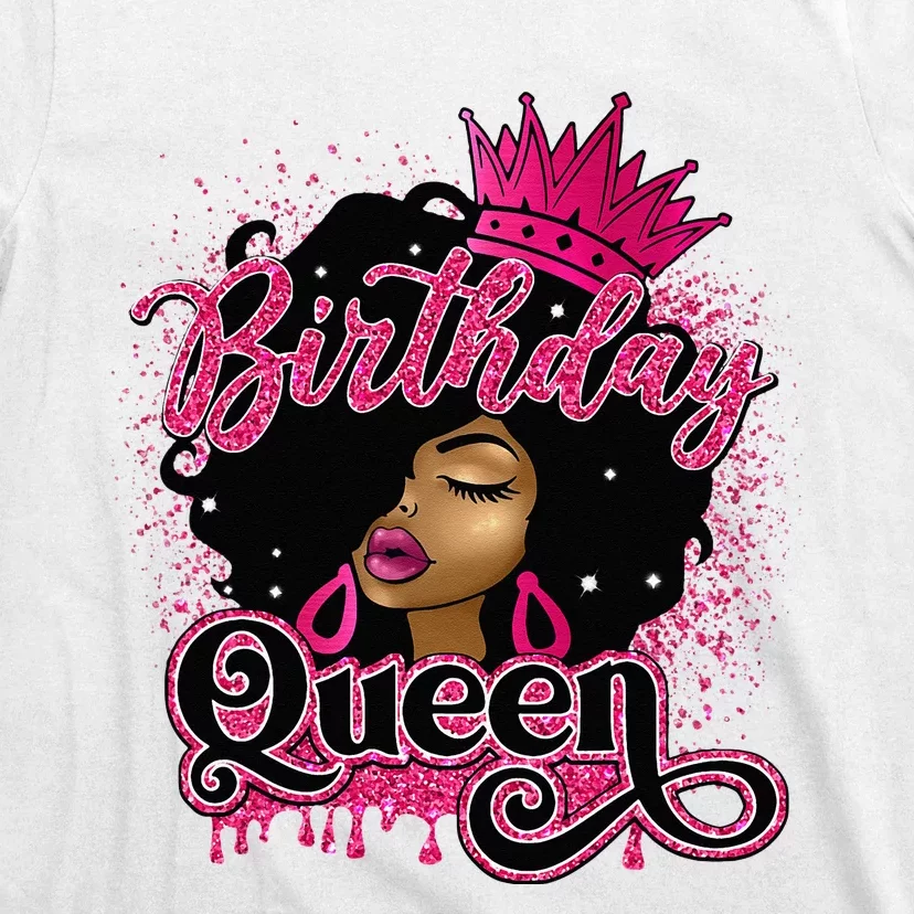 Melanin Birthday Queen African American Afro T-Shirt