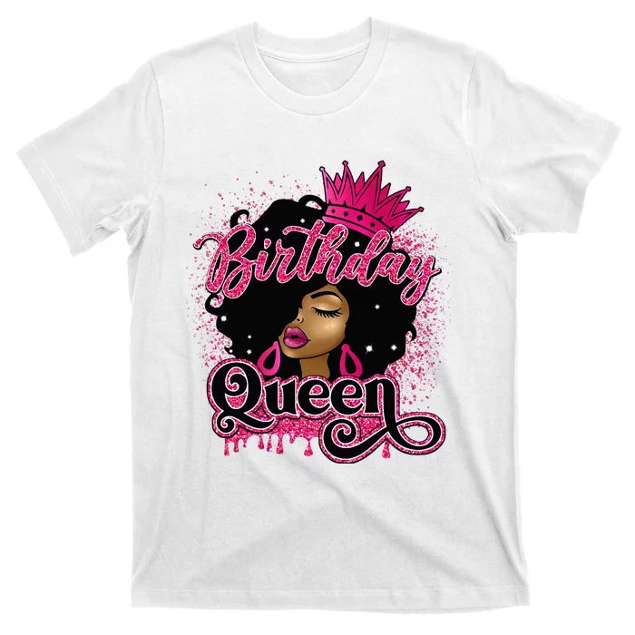 Melanin Birthday Queen African American Afro T-Shirt