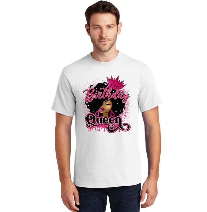 Melanin Birthday Queen African American Afro Tall T-Shirt