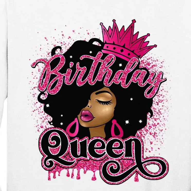 Melanin Birthday Queen African American Afro Tall Long Sleeve T-Shirt