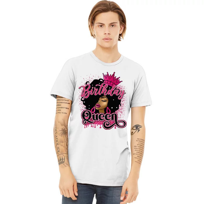 Melanin Birthday Queen African American Afro Premium T-Shirt