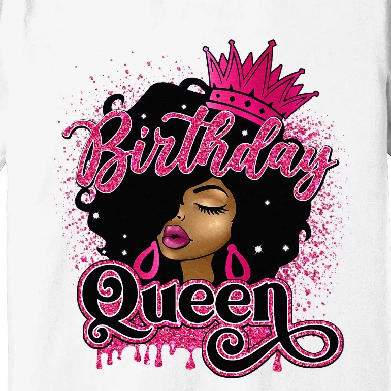 Melanin Birthday Queen African American Afro Premium T-Shirt