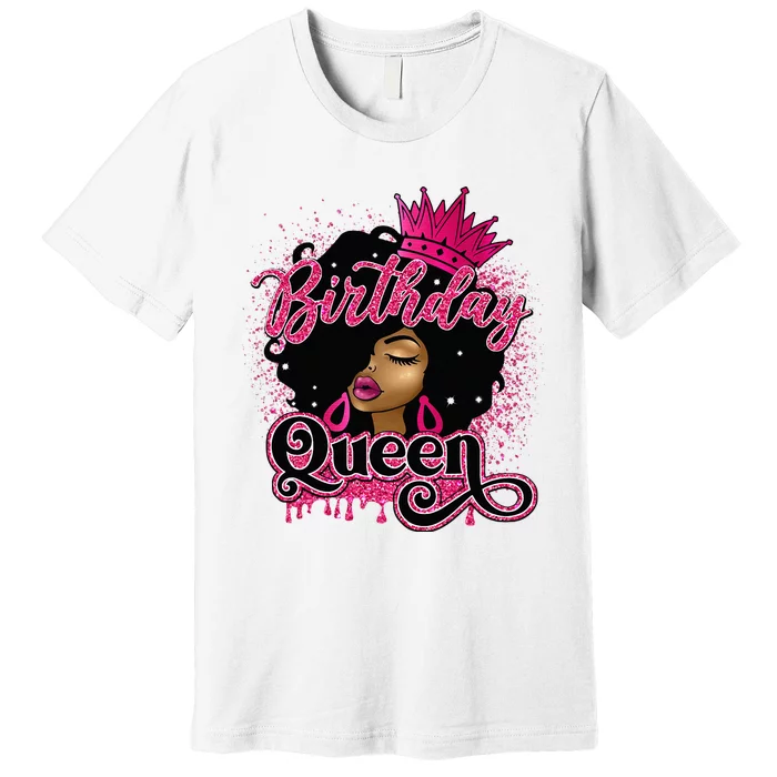 Melanin Birthday Queen African American Afro Premium T-Shirt